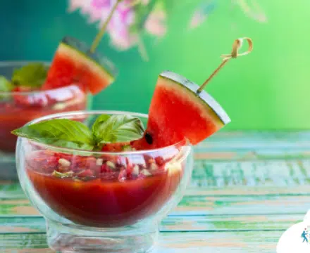 Soupe froide tomate-pastèque